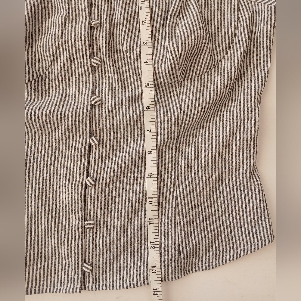 THURSDAYS and every other day" PinstripedStriped Black and White  Blouse SZ Med - Picture 11 of 16